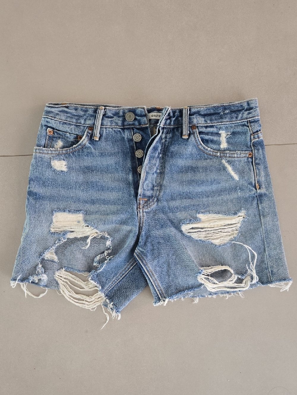 GRLFND Women’s Distressed Denim Shorts Light Blue Size 25